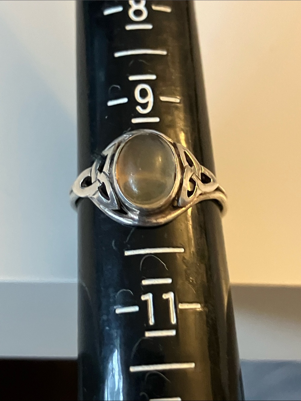 Sterling Silver Citrine Ring with Celtic Motif